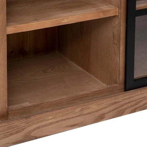 Komoda Danik industrialna z szybą, drewniana komoda do salonu i sypialni 94 cm Atmosphera