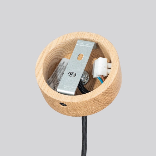 Lampa wisząca MAB beton nowoczesna okrągła do salonu i kuchni z drewnem szara 125 cm