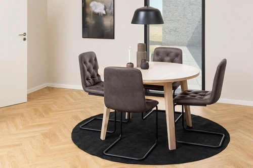 Stół okrągły rozkładany do jadalni A-Line 120 cm dąb bielony skandynawski Actona