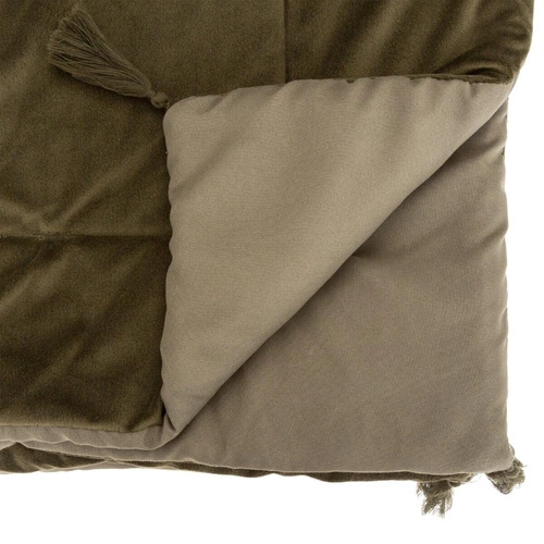 Narzuta aksamitna Atmosphera 80x180 cm khaki boho na łóżko do sypialni miękka