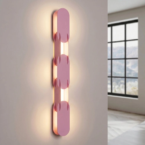 Kinkiet ścienny CHAIN 91 różowy LED nowoczesny do salonu