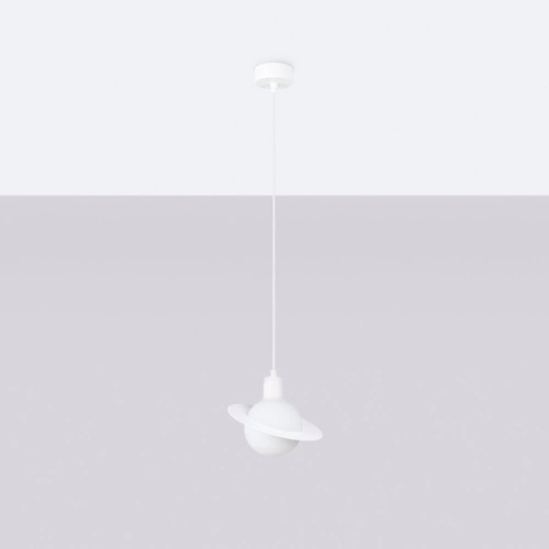 Lampa wisząca kula HYPERION 1 biała nowoczesna do salonu i jadalni regulowana 125 cm