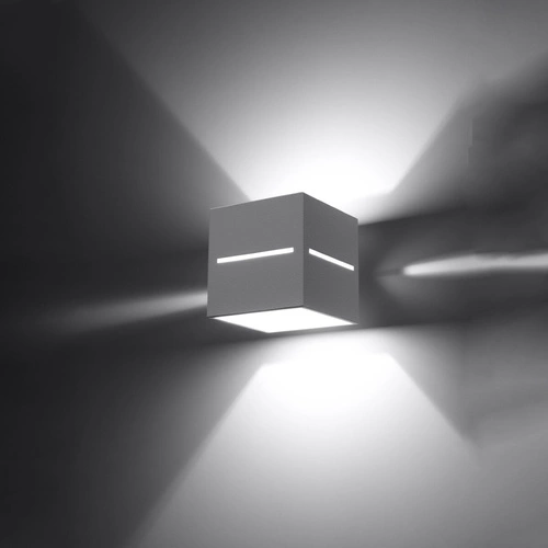 Nowoczesny kinkiet ścienny LOBO biały aluminiowy do sypialni i salonu Sollux Lighting