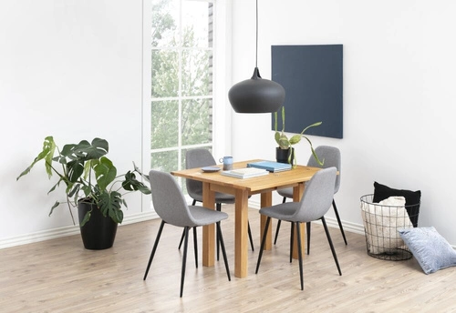 Stół rozkładany Kenley fornir dębowy naturalny do jadalni i salonu styl skandynawski 100x90 cm
