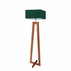 Lampa podłogowa JAWA abażur zieleń butelkowa stelaż mahoniowy