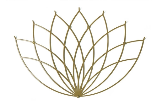 Lotos POLYHEDRA nowoczesny wieszak ścienny do przedpokoju złoty metal dekoracyjny