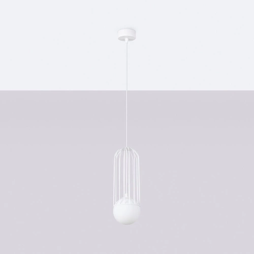 Lampa wisząca BRINA biała nowoczesna do salonu i jadalni stalowa rozproszone światło