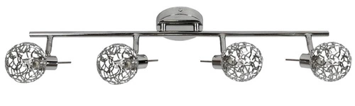 Lampa sufitowa Puzzle nowoczesna chromowana listwa 4-punktowa do salonu i kuchni