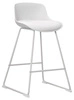 Hoker z oparciem Tina biały nowoczesny do kuchni i wyspy 66 cm ekoskóra Actona