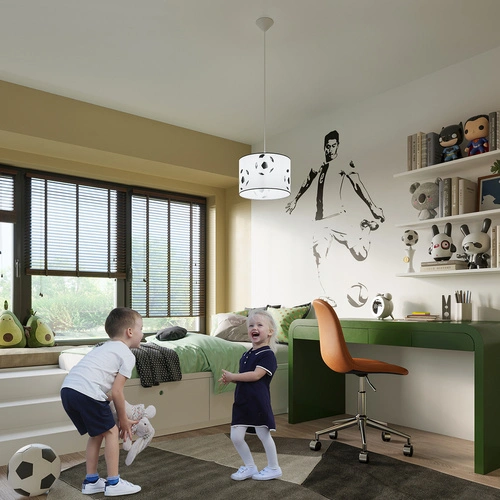 Lampa wisząca FOOTBALL A 30 biało-czarna nowoczesna do pokoju dziecka z motywem piłki 30 cm