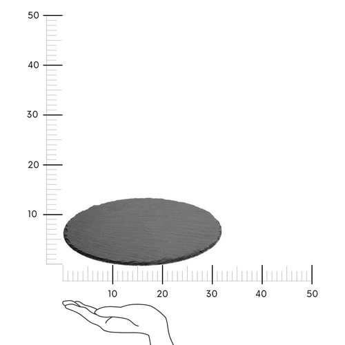 Patera łupek 32 cm okrągła czarna