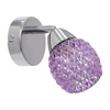 Kinkiet ścienny glamour Clear fioletowy szklany regulowany do sypialni i salonu CANDELLUX