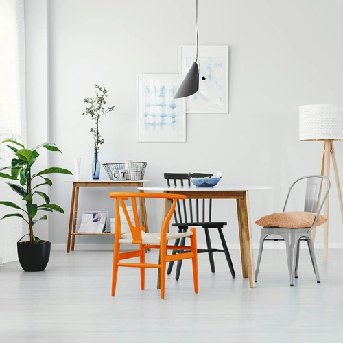 Krzesło metalowe Paris D2.DESIGN inspirowane Tolix do jadalni kuchni loft srebrne industrialne