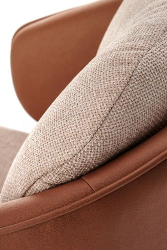 Krzesło biurowe obrotowe Arleth beżowe tapicerowane z podłokietnikami nowoczesne do salonu Intesi