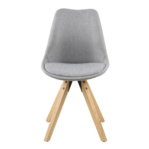 Zestaw 2 krzeseł tapicerowanych Dima Actona skandynawskie do jadalni szare drewniane