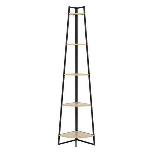 Regał narożny loftowy Aliaj 180 cm czarny naturalny do salonu i biura 5five simply smart