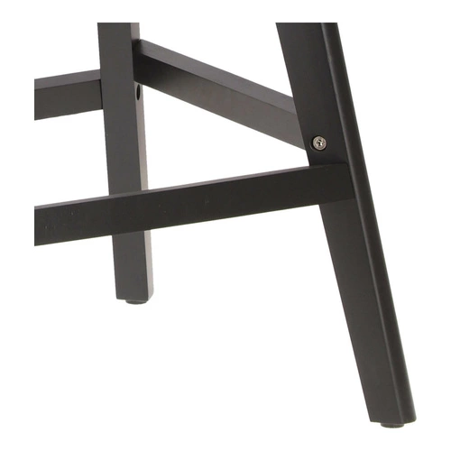 Hoker z oparciem Norden Intesi szary 65 cm nowoczesny do kuchni i wyspy na czarnych nogach