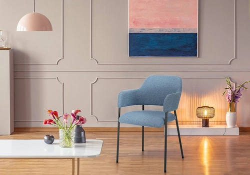 Krzesło Gato niebieskie tapicerowane