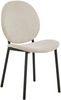 Krzesło Cliff beżowe do jadalni tapicerowane nowoczesne na czarnych nogach