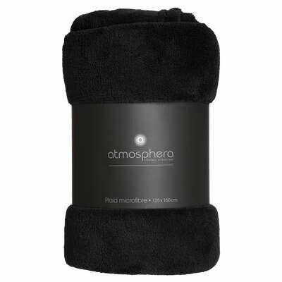 Koc Pled mikrofibra 130x180cm czarny