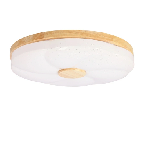 Plafon sufitowy LED Fiorino nowoczesny biały z drewnem 39cm do salonu i sypialni