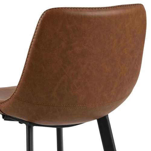 Hoker z oparciem Oregon Actona industrialny brązowy ekoskóra 63,5 cm do wyspy kuchennej