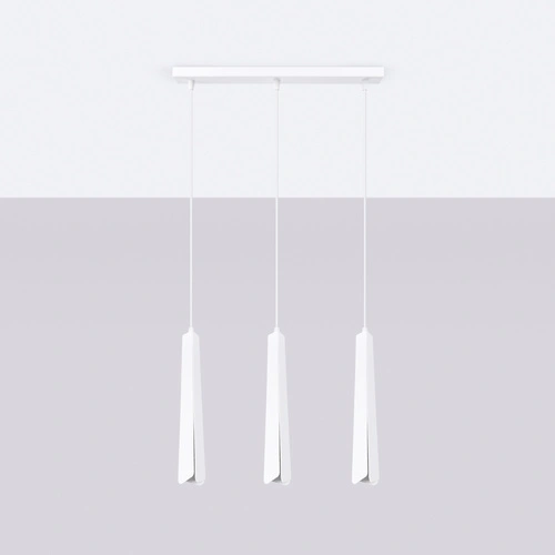 Lampa wisząca PRYSM 3L biała skandynawska 3-punktowa do salonu, jadalni lub nad wyspę