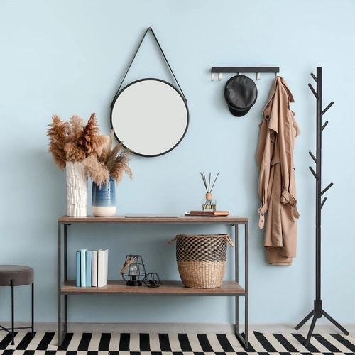 Nowoczesny wieszak stojący do przedpokoju Madura czarny z drewna bukowego Intesi