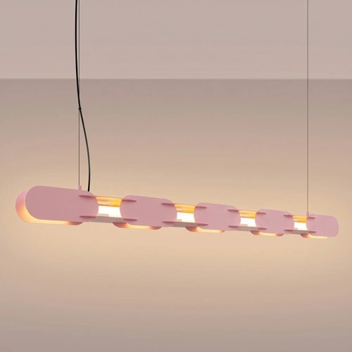 Lampa wisząca CHAIN 158 LED różowa nowoczesna do jadalni nad stół