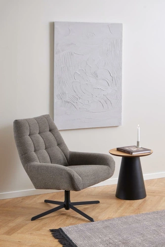 Fotel kubełkowy Paris obrotowy do salonu welurowy brązowy nowoczesny z podłokietnikami Actona