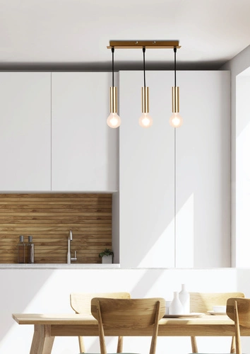 Lampa sufitowa Dallas złota 3-punktowa nowoczesna do salonu i jadalni Ledea