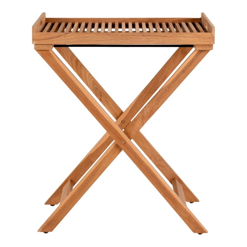 Stolik kawowy ogrodowy Ronda drewniany tekowy składany prostokątny 60x40cm do ogrodu Intesi