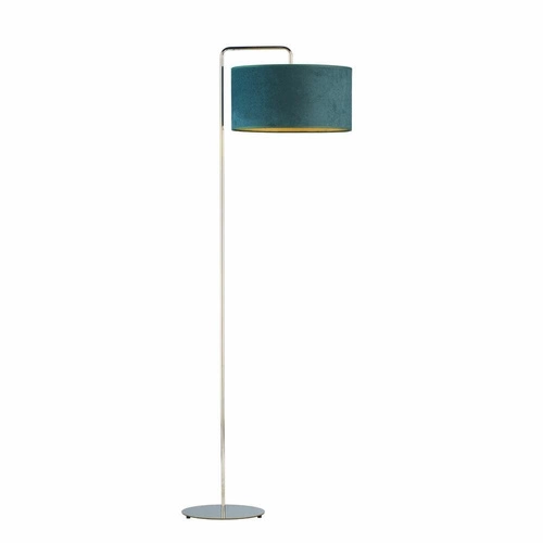 Lampa stojąca do salonu nowoczesna glamour zielona z welurowym abażurem BOLIVIA GOLD Lysne