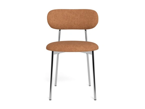 Krzesło Lyric Actona tapicerowane terakota chrom nowoczesne do jadalni