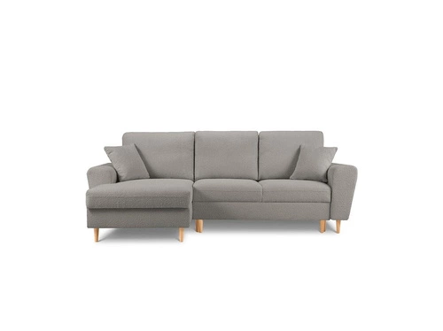 Narożnik z funkcją spania Moghan Grey Boucle Lewostronna kolor nóg naturalny