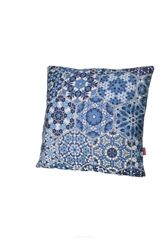 Poduszka dekoracyjna welurowa antyalergiczna Blue 40x40 do salonu i sypialni Intesi