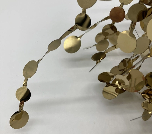 Lampa wisząca MONETTI złota 40 cm nowoczesna regulowana do salonu i jadalni