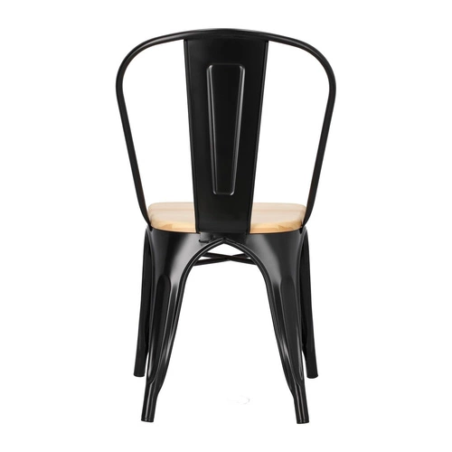 Krzesło do jadalni Paris Wood D2.DESIGN metalowe z drewnianym siedziskiem personalizowany kolor