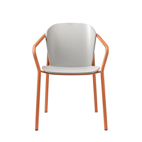 Krzesło do jadalni Finn drewniane z podłokietnikami nowoczesne szare SCAB Design