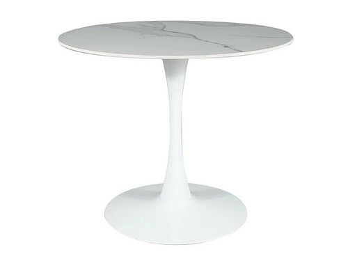 Stół Esmeralda 90cm marmur/biały