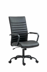 Fotel biurowy ergonomiczny Sorpreso czarny skórzany obrotowy z podłokietnikami TILT do biura