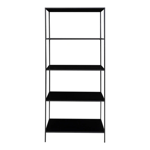 Regał metalowy Vita czarny loftowy 80 cm na książki do salonu