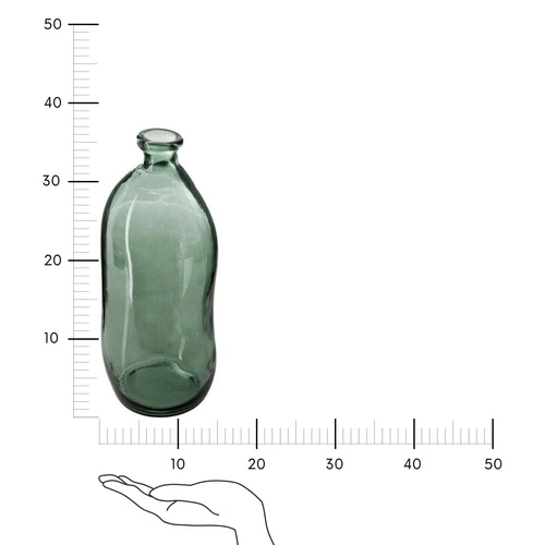 Wazon szklany Dame J zielony 35 cm nowoczesny na kwiaty do salonu Atmosphera