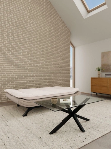 Faith sofa rozkładana 2-osobowa beżowa welurowa do salonu Actona