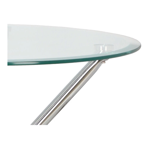 Stół okrągły szklany Ufo 80 cm transparentny nowoczesny do jadalni i salonu chrom Intesi