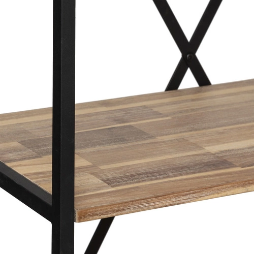 Regał na książki industrialny Edena Atmosphera metalowy z półkami z drewna akacjowego czarny 180 cm