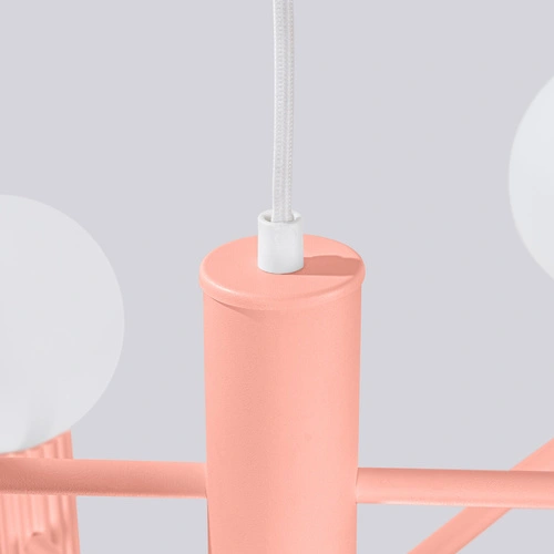 Nowoczesny żyrandol HALO 6 brzoskwiniowy lampa sufitowa do salonu i jadalni