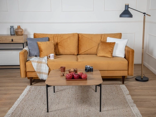 Sofa rozkładana z funkcją spania Saxo zielona 2 osobowa do salonu z pojemnikiem na pościel