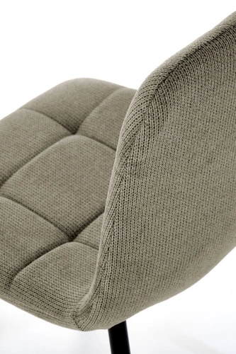 Krzesło tapicerowane Fime Intesi oliwkowe do jadalni i salonu nowoczesne na czarnych nogach
