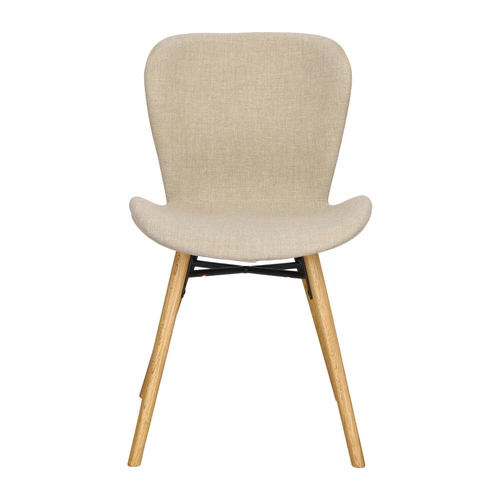 Krzesło tapicerowane Batilda Actona beżowe do jadalni nowoczesne z drewnianymi nogami